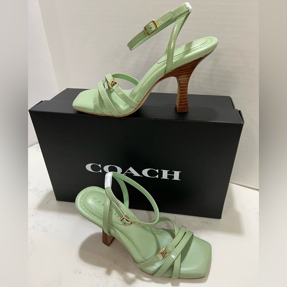 Coach Women's Mint Green Strappy Heels - Picture 8 of 9